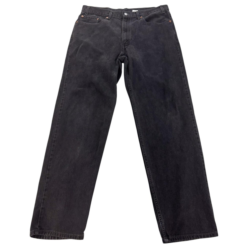 VTG Levis 550 Jeans Mens 38 Black Charcoal Wash Relaxed Fit Tapered Denim 38x34